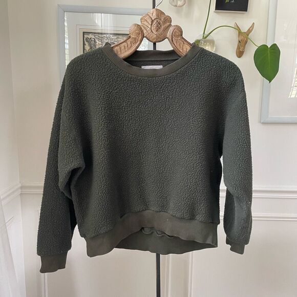 Everlane Tops - Everlane Renew Berber Fleece Crewneck Sweatshirt Moss Green L
